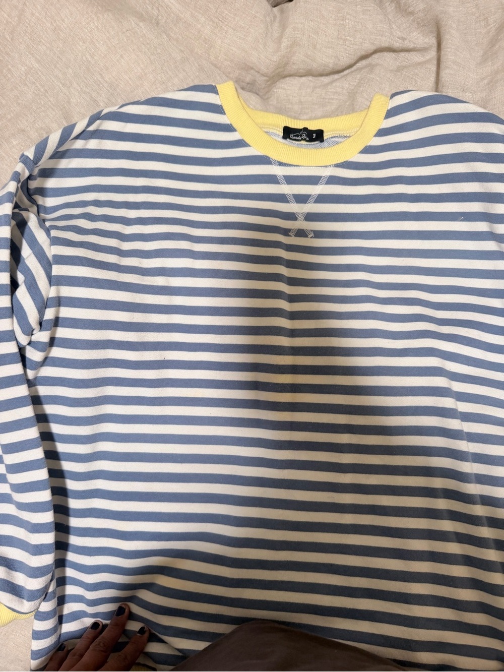 Trendy queen striped Crewneck Sweatshirt